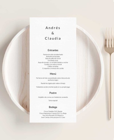 Wedding menu minimal collection Manhattan