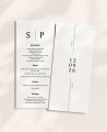 Beautiful black and white wedding menus