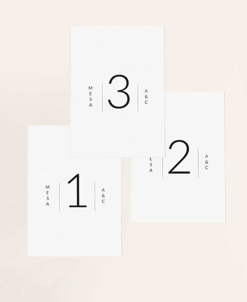 Elegante und minimalistische Marmarina Hochzeitstischnummern