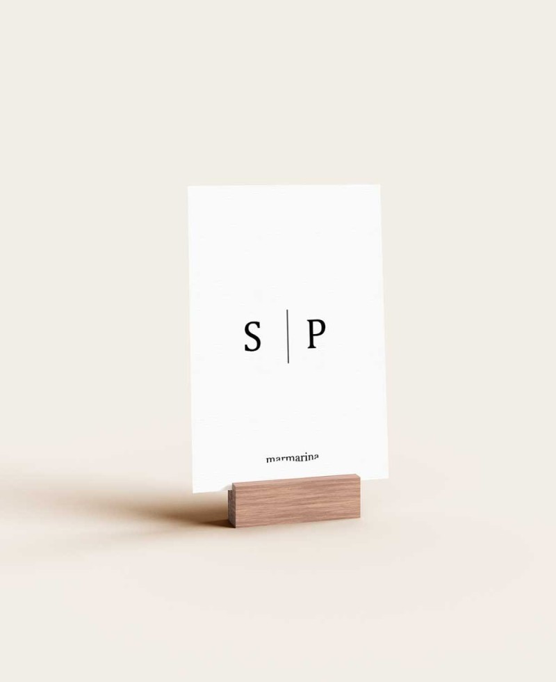 Rücken Tischnummern für minimalistische Hochzeiten