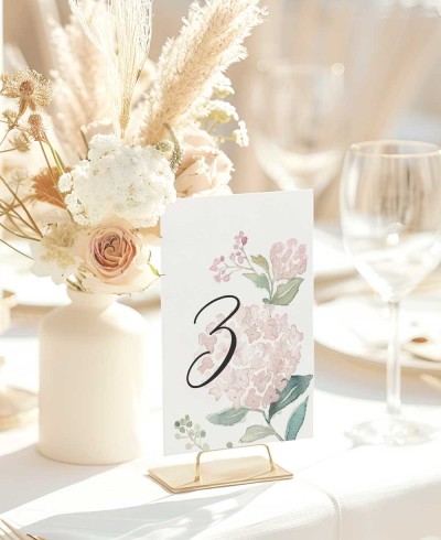 Rosa Hortensie Hochzeitstisch Nummer