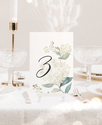 Numero di tavoli per matrimoni collezione ortensie bianche