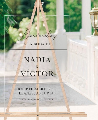 Acrylschild für die Begrüßung der Hochzeit