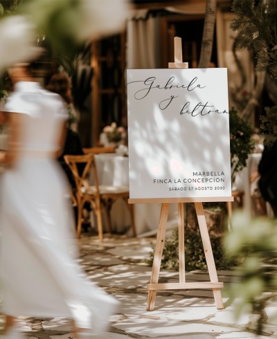 Willkommensplakat für romantische Hochzeitsnamen