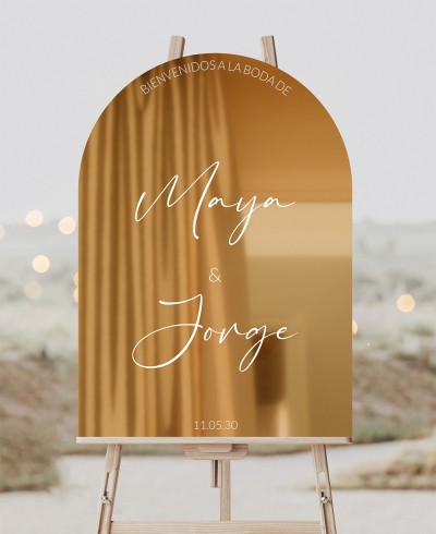 Acrylschild für Hochzeiten mit Namen