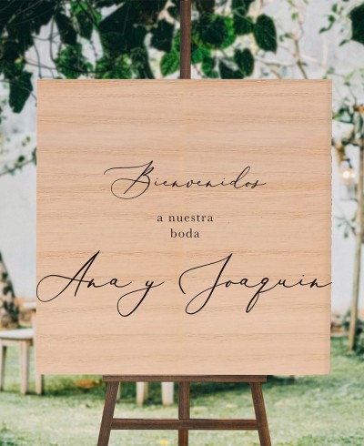 Individuelles quadratisches Holzschild für Hochzeiten