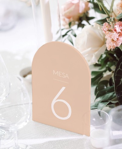 Números de mesa metacrilato para decorar bodas
