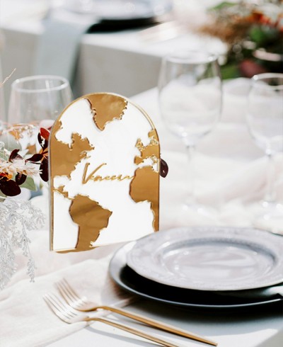 Números de mesa metacrilato para bodas países