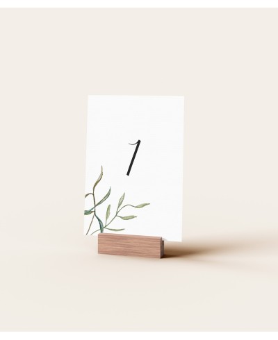 Olivfarbene Hochzeitstischnummern