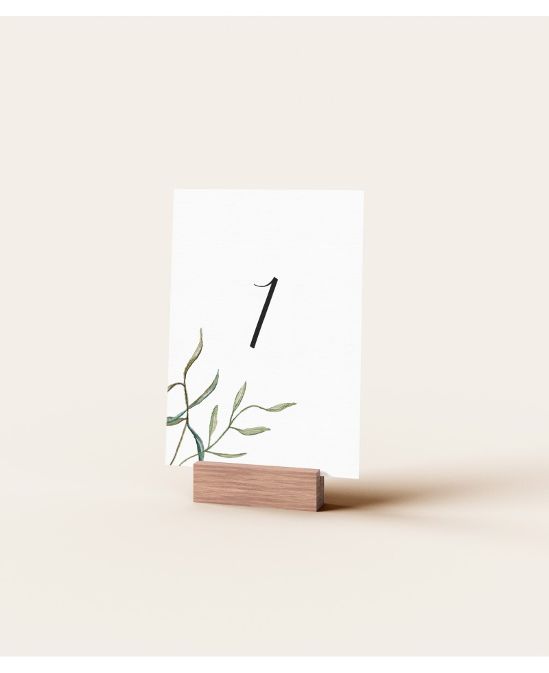 Olivfarbene Hochzeitstischnummern
