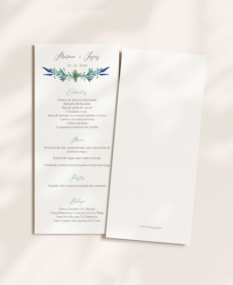 Indietro Menu di nozze Giacinti selvatici