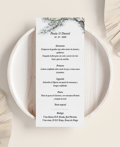 World Map Wedding Menus