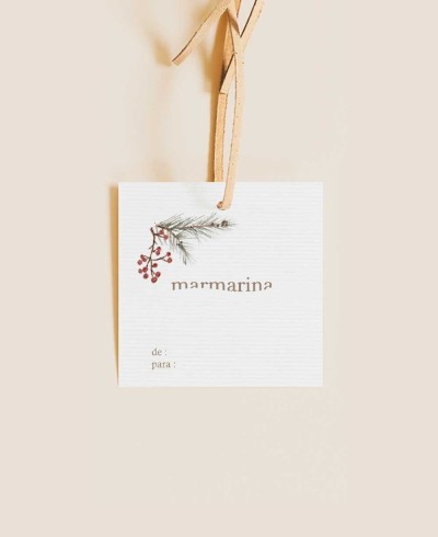 Trasera etiquetas clásicas cuadradas Navidad