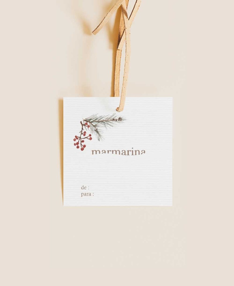 Trasera etiquetas clásicas cuadradas Navidad