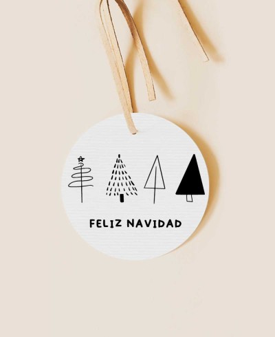 Minimalistisches rundes Etikett für Weihnachten