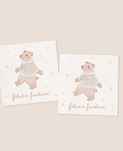 Pegatina cuadrada infantil para detalles de Navidad