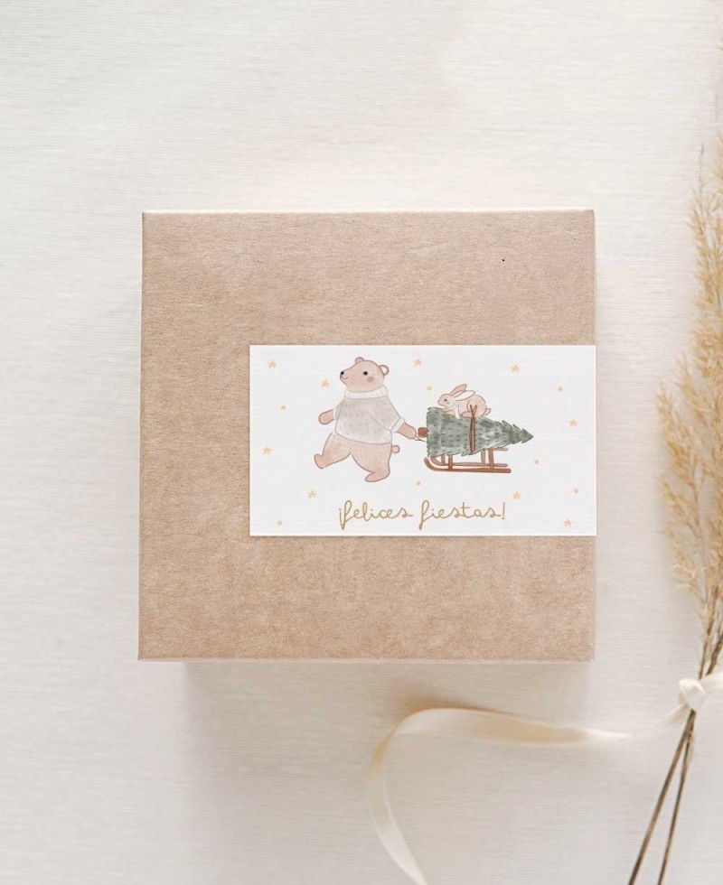 Rechteckige Aufkleber zum Verschönern von Geschenken