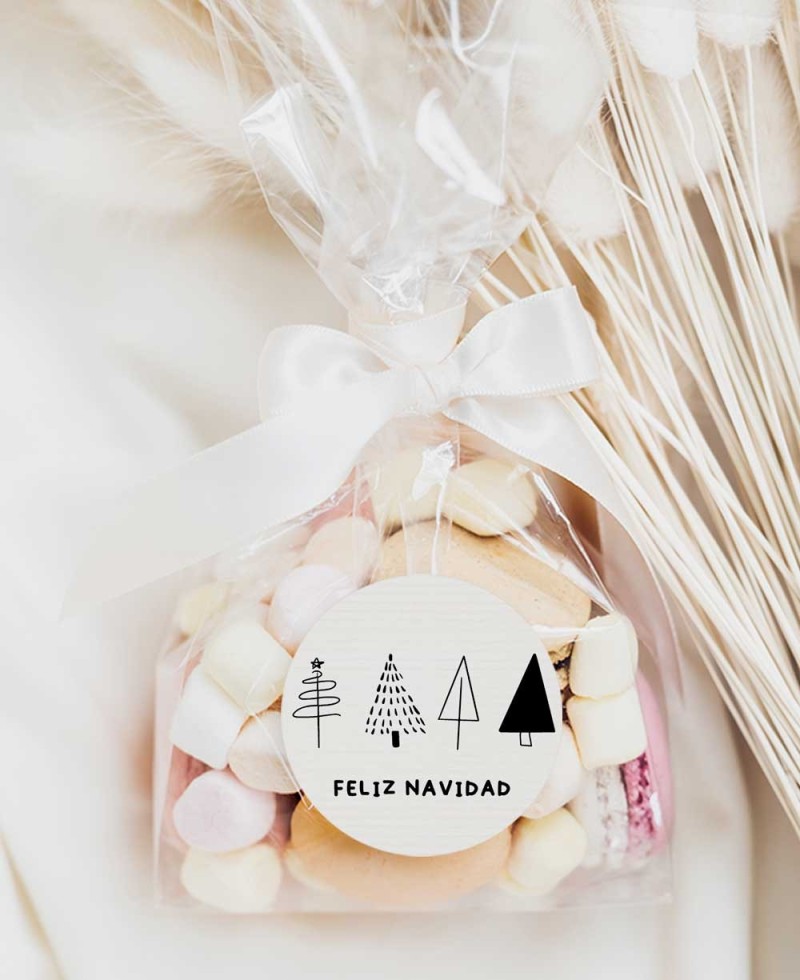 Pegatina circular para regalos de Navidad