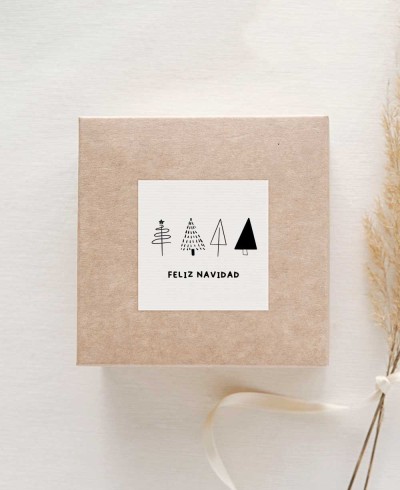 Adhesivos cuadrados para regalos de Navidad