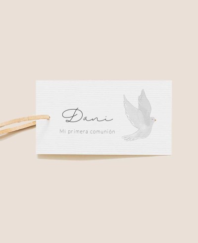 pomba retangular da etiqueta da comunhão