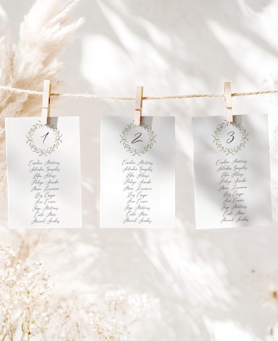 Plano de Mesa de Casamento Olive Crown