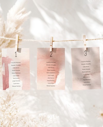 Plano de mesa de casamento em aquarela de terracota