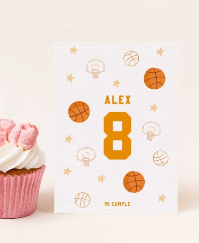 Invitación cumpleaños baloncesto deportes