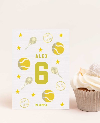 Birthday invitation sports tennis