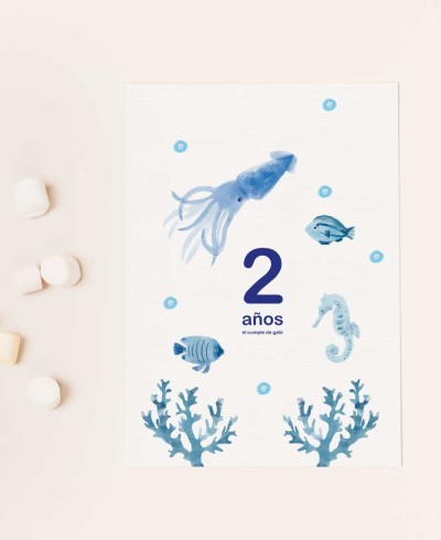 Sea animals birthday invitation