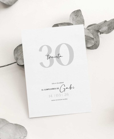 Elegant typographic birthday invitation