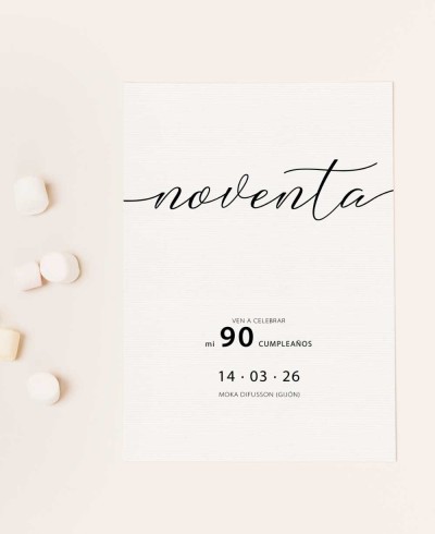 Typographic Calligraphy Birthday Invitation