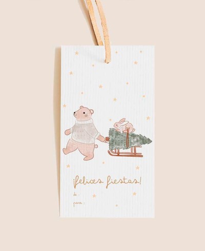 Rechteckiges Weihnachtsetikett für Kinder