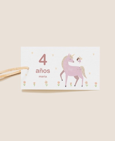 Etiqueta retangular para fadas princesas aniversariantes