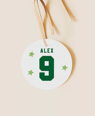 Etiqueta redonda cumpleaños fútbol