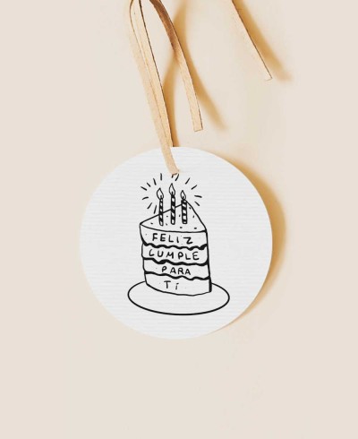 Étiquette ronde de gâteau d’anniversaire