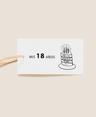 Etiqueta rectangular para cumpleaños pastel