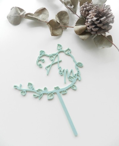 Vista superior cake topper para bodas