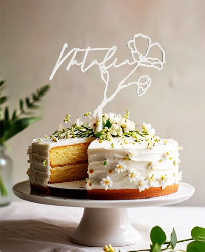 Overview custom cake topper with name