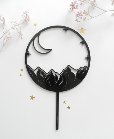 Vista superior cake topper para celebraciones