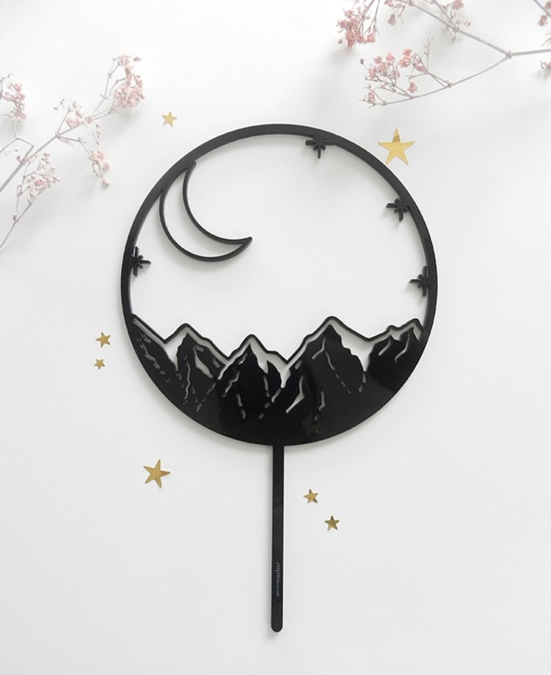 Vista superior cake topper para celebraciones