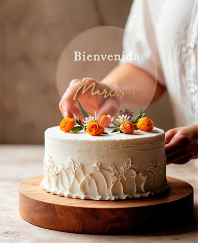 Elegant cake topper for baptisms