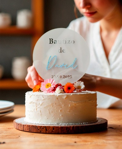 Cake topper per battesimo personalizzato