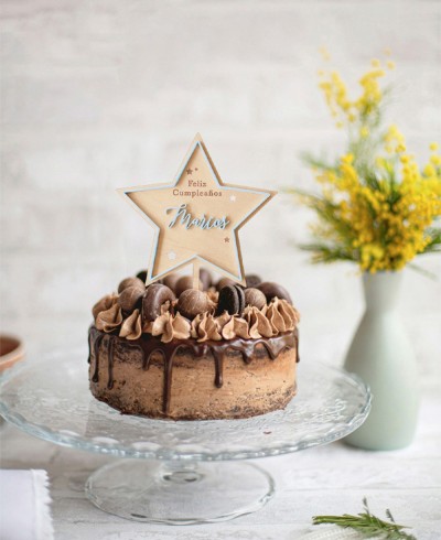 Overview Personalized Star Cake Topper with Name