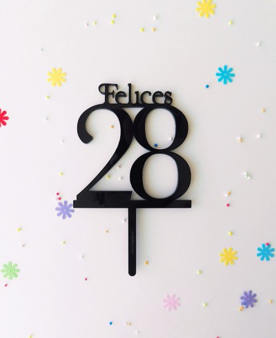 Vista superior cake topper para cumpleaños