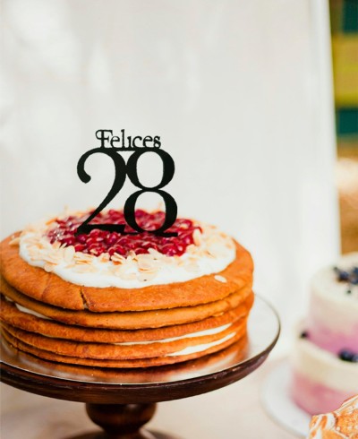 Composition cake topper birthday with cake