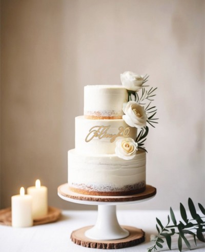 Overview custom cake topper with years