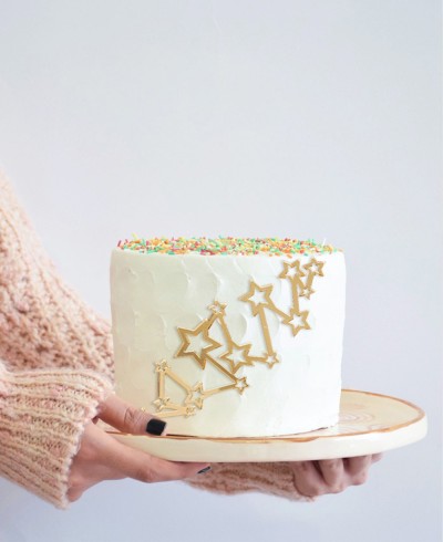 Vista general cake topper cascada de estrellas