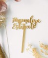 Vista superior cake topper personalizable