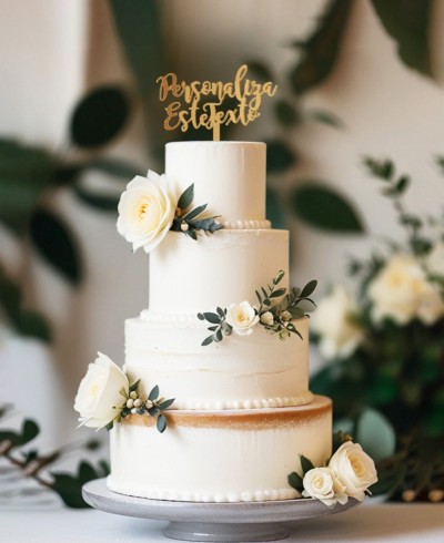 Overview of custom text cake topper type 1