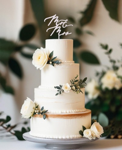 Vista general cake topper "Mr & Mrs"